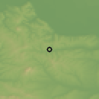 Shaded relief of the 52 km around Dražanj, drawn from the GMTED2010 grid