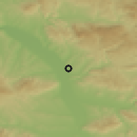 Shaded relief of the 52 km around Draževac, drawn from the GMTED2010 grid