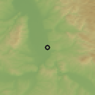 Shaded relief of the 52 km around Drenovac, drawn from the GMTED2010 grid