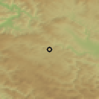 Shaded relief of the 52 km around Drijetanj, drawn from the GMTED2010 grid