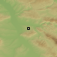 Shaded relief of the 52 km around Gabrovac, drawn from the GMTED2010 grid