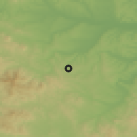 Shaded relief of the 52 km around Gornja Trnava, drawn from the GMTED2010 grid
