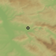 Shaded relief of the 52 km around Gornja Vrežina, drawn from the GMTED2010 grid