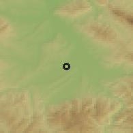 Shaded relief of the 52 km around Gornje Stopanje, drawn from the GMTED2010 grid