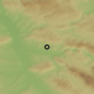 Shaded relief of the 52 km around Gornji Matejevac, drawn from the GMTED2010 grid