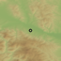 Shaded relief of the 52 km around Gračac, drawn from the GMTED2010 grid