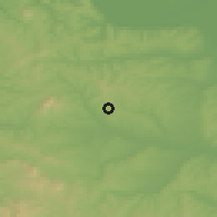 Shaded relief of the 52 km around Granice, drawn from the GMTED2010 grid