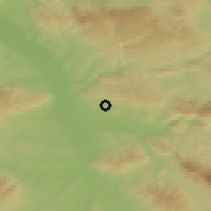 Shaded relief of the 52 km around Hum, drawn from the GMTED2010 grid