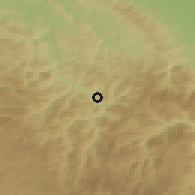 Shaded relief of the 52 km around Ivanjica, drawn from the GMTED2010 grid