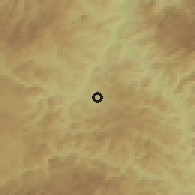 Shaded relief of the 52 km around Izbice, drawn from the GMTED2010 grid