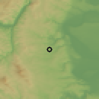 Shaded relief of the 52 km around Jabukovac, drawn from the GMTED2010 grid