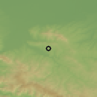 Shaded relief of the 52 km around Jarebice, drawn from the GMTED2010 grid