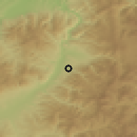 Shaded relief of the 52 km around Jelašnica, drawn from the GMTED2010 grid