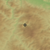 Shaded relief of the 52 km around Jošanička Banja, drawn from the GMTED2010 grid