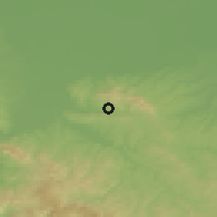 Shaded relief of the 52 km around Joševa, drawn from the GMTED2010 grid