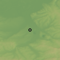 Shaded relief of the 52 km around Kalenić, drawn from the GMTED2010 grid