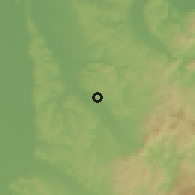 Shaded relief of the 52 km around Kamenovo, drawn from the GMTED2010 grid