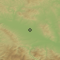 Shaded relief of the 52 km around Katrga, drawn from the GMTED2010 grid