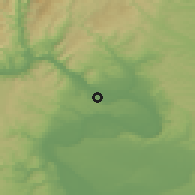 Shaded relief of the 52 km around Kladovo, drawn from the GMTED2010 grid