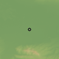 Shaded relief of the 52 km around Klenje, drawn from the GMTED2010 grid