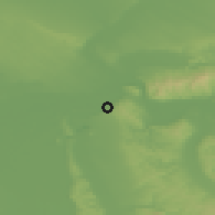 Shaded relief of the 52 km around Kličevac, drawn from the GMTED2010 grid