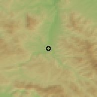 Shaded relief of the 52 km around Knjaževac, drawn from the GMTED2010 grid