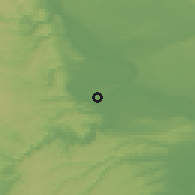 Shaded relief of the 52 km around Kobišnica, drawn from the GMTED2010 grid