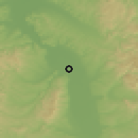 Shaded relief of the 52 km around Končarevo, drawn from the GMTED2010 grid