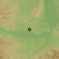 Shaded relief of the 52 km around Konjuh, drawn from the GMTED2010 grid