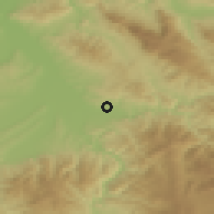Shaded relief of the 52 km around Konopnica, drawn from the GMTED2010 grid
