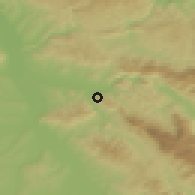 Shaded relief of the 52 km around Koritnjak, drawn from the GMTED2010 grid
