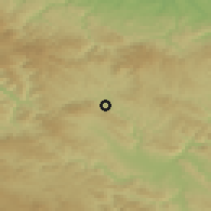 Shaded relief of the 52 km around Kosjerić, drawn from the GMTED2010 grid
