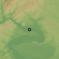 Shaded relief of the 52 km around Kostol, drawn from the GMTED2010 grid