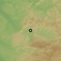 Shaded relief of the 52 km around Krepoljin, drawn from the GMTED2010 grid