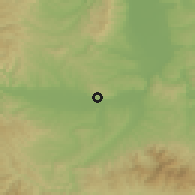 Shaded relief of the 52 km around Kukljin, drawn from the GMTED2010 grid