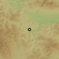 Shaded relief of the 52 km around Kuršumlija, drawn from the GMTED2010 grid