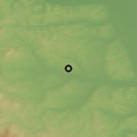 Shaded relief of the 52 km around Kusadak, drawn from the GMTED2010 grid