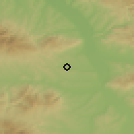 Shaded relief of the 52 km around Baličevac, drawn from the GMTED2010 grid