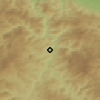 Shaded relief of the 52 km around Baljevac, drawn from the GMTED2010 grid