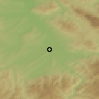 Shaded relief of the 52 km around Leskovac, drawn from the GMTED2010 grid