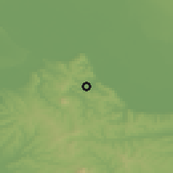 Shaded relief of the 52 km around Leštane, drawn from the GMTED2010 grid