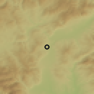 Shaded relief of the 52 km around Letovica, drawn from the GMTED2010 grid