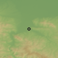 Shaded relief of the 52 km around Lipnica, drawn from the GMTED2010 grid
