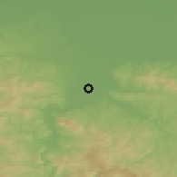 Shaded relief of the 52 km around Lipnički Šor, drawn from the GMTED2010 grid