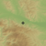 Shaded relief of the 52 km around Lipova, drawn from the GMTED2010 grid