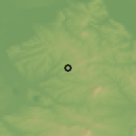 Shaded relief of the 52 km around Lisović, drawn from the GMTED2010 grid