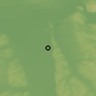 Shaded relief of the 52 km around Lučica, drawn from the GMTED2010 grid