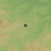 Shaded relief of the 52 km around Lužnice, drawn from the GMTED2010 grid