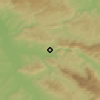 Shaded relief of the 52 km around Malča, drawn from the GMTED2010 grid