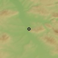 Shaded relief of the 52 km around Malošište, drawn from the GMTED2010 grid